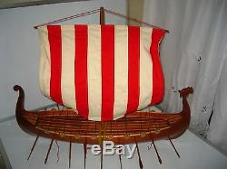Viking Dragon boat high quality hand made wooden model ship 32