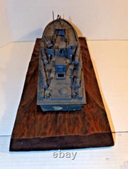 Vintage 1940's PT Torpedo Boat on Wave WWII Wooden Wood Folk Art Model Ship