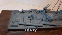 Vintage 1940's PT Torpedo Boat on Wave WWII Wooden Wood Folk Art Model Ship
