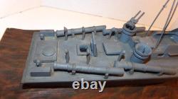 Vintage 1940's PT Torpedo Boat on Wave WWII Wooden Wood Folk Art Model Ship WW2