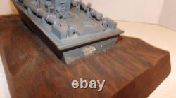 Vintage 1940's PT Torpedo Boat on Wave WWII Wooden Wood Folk Art Model Ship WW2