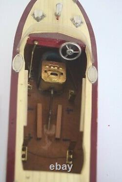 Vintage 1950's Ito Model KK Seisakusho Wood Model Boat withMotor Japan