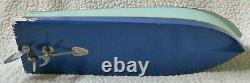 Vintage 1950's MHM JAPAN Wood Cabin Cruiser Battery Op Model Boat 14