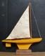 Vintage 1950's Pond Yacht Sail Boat Wood Hull With Stand