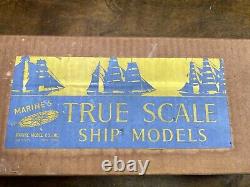 Vintage 1950s Marines Model Co Wood Ship Kit in Box Slaver Brig Boat