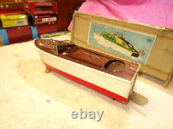 Vintage 1955 Rico Wooden Model Battery Operated Speed Boat W Box Japan