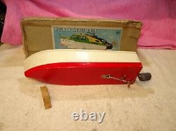 Vintage 1955 Rico Wooden Model Battery Operated Speed Boat W Box Japan