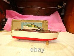 Vintage 1955 Rico Wooden Model Battery Operated Speed Boat W Box Japan