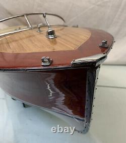 Vintage 1960's RIVA 33 Handmade Wooden Working Boat Model