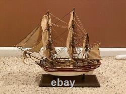 Vintage 1970 BOUNTY Wooden Replica Nautical Merchant Ship Fully Assembled