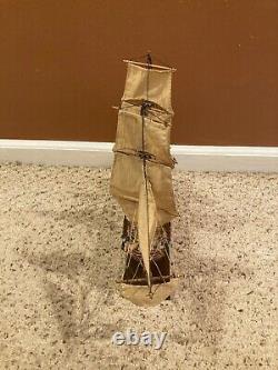 Vintage 1970 BOUNTY Wooden Replica Nautical Merchant Ship Fully Assembled