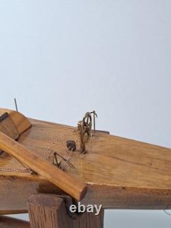 Vintage 1975 Handmade By Mark Freeze Wooden Pond Yacht Model AS IS