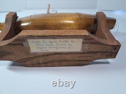 Vintage 1975 Handmade By Mark Freeze Wooden Pond Yacht Model AS IS