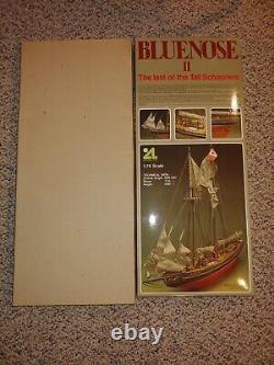 Vintage 1985 Mint In Box Sealed Bluenose Schooner Ship Sailboat Wood Model Kit