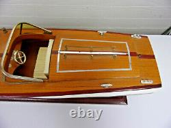 Vintage 19 1/2 Long Chris Craft Wood Boat Speedboat Model & Display Stand