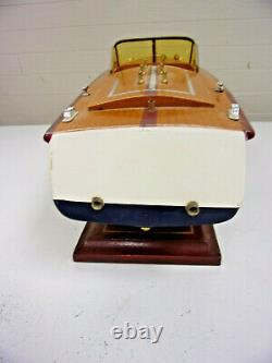 Vintage 19 1/2 Long Chris Craft Wood Boat Speedboat Model & Display Stand