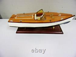 Vintage 19 1/2 Long Chris Craft Wood Boat Speedboat Model & Display Stand