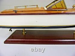 Vintage 19 1/2 Long Chris Craft Wood Boat Speedboat Model & Display Stand