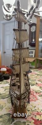 Vintage 21 Wooden 4-Masted Clipper 17.5 Inches Tall Ship Model Sailing Boat