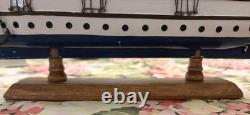 Vintage 21 Wooden 4-Masted Clipper 17.5 Inches Tall Ship Model Sailing Boat