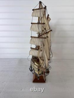 Vintage 22 Wooden 3-Masted Clipper Tall Ship Model Sailing Boat