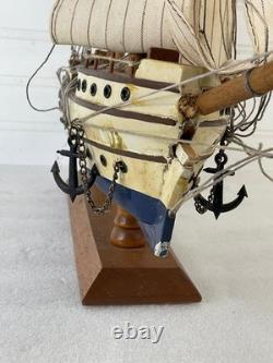 Vintage 22 Wooden 3-Masted Clipper Tall Ship Model Sailing Boat