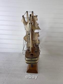 Vintage 22 Wooden 3-Masted Clipper Tall Ship Model Sailing Boat