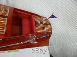 Vintage! 32 Handcrafted Chris Craft Runabout Wood Model Classic Mahogany Boat