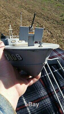 Vintage 33 Inch Wood Pt 109 Torpedo Boat Radio Control Model World War 2 Two II