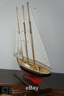 Vintage 33'' Wood Model Sail Boat Sailing Ship Maritime Nautical Scooner Yacht