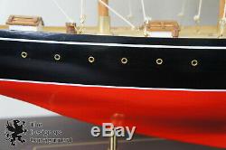 Vintage 33'' Wood Model Sail Boat Sailing Ship Maritime Nautical Scooner Yacht