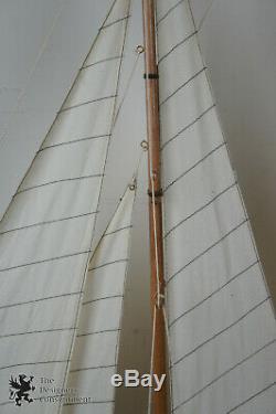 Vintage 33'' Wood Model Sail Boat Sailing Ship Maritime Nautical Scooner Yacht