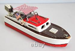 Vintage 50's Flare Craft Electric Wooden Model Toy Boat 13 Japan with Box Rare