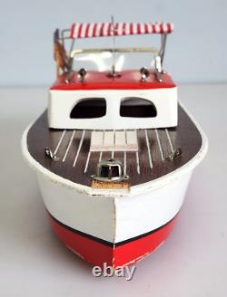 Vintage 50's Flare Craft Electric Wooden Model Toy Boat 13 Japan with Box Rare