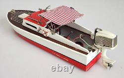 Vintage 50's Flare Craft Electric Wooden Model Toy Boat 13 Japan with Box Rare