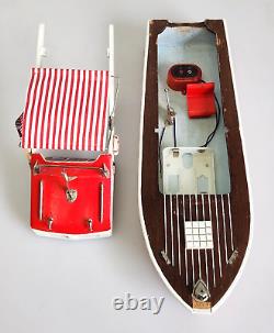 Vintage 50's Flare Craft Electric Wooden Model Toy Boat 13 Japan with Box Rare