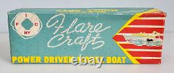 Vintage 50's Flare Craft Electric Wooden Model Toy Boat 13 Japan with Box Rare