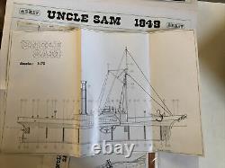 Vintage ARKIT Wood Model Tug Ship Paddleboat UNCLE SAM 1849 170 Scale