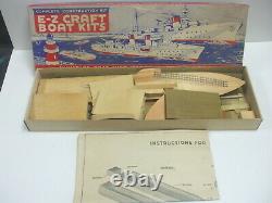 Vintage Antique E-Z Craft Boat Kits Freighter Wood Model Boat Kit #118