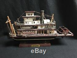 Vintage Antique Mississippi Steam Boat Wooden Ship Model Statue Ship Boat USA