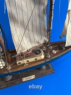 Vintage BLUENOSE Wood Ship Boat Model
