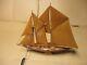 Vintage Blue Nose All Wood Sail Boat Schooner Ship Model