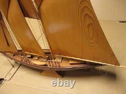 Vintage Blue Nose all Wood Sail boat Schooner ship model