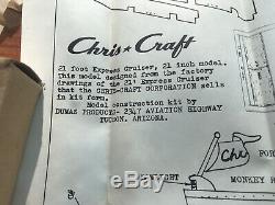 Vintage CHRIS CRAFT MODEL BOAT Wood kit 21 Express Vintage Kit! Dumas