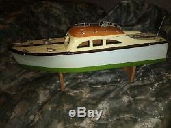 Vintage Cabin Cruiser Wooden Model Boat ITO Model K K Japan