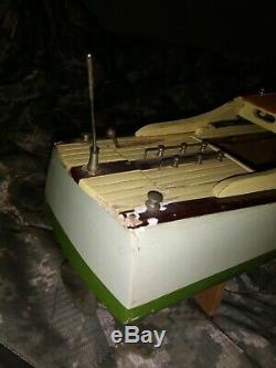 Vintage Cabin Cruiser Wooden Model Boat ITO Model K K Japan