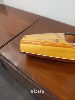 Vintage Chris Craft Barrel Back Wooden Model Speed Boat Seacraft Gallery Yacht