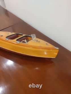 Vintage Chris Craft Barrel Back Wooden Model Speed Boat Seacraft Gallery Yacht
