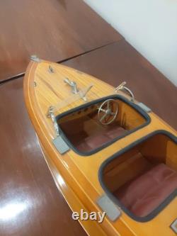 Vintage Chris Craft Barrel Back Wooden Model Speed Boat Seacraft Gallery Yacht
