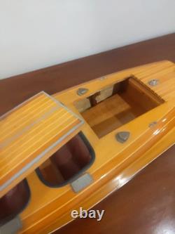 Vintage Chris Craft Barrel Back Wooden Model Speed Boat Seacraft Gallery Yacht